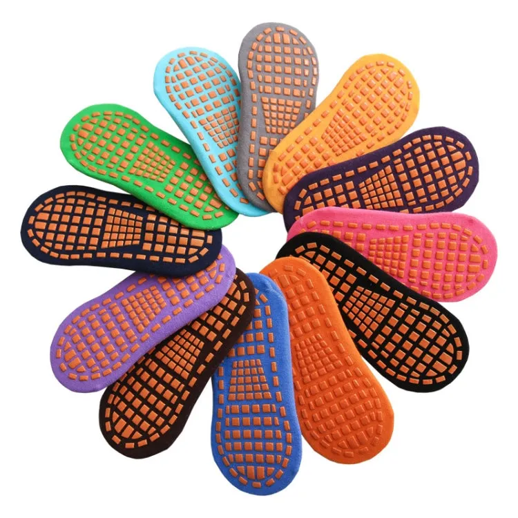 4pairs Trampoline Socks Dotted Rubber Non-slip Floor Socks Yoga Socks, Size: Adult 35-43 Yards(Coffee)