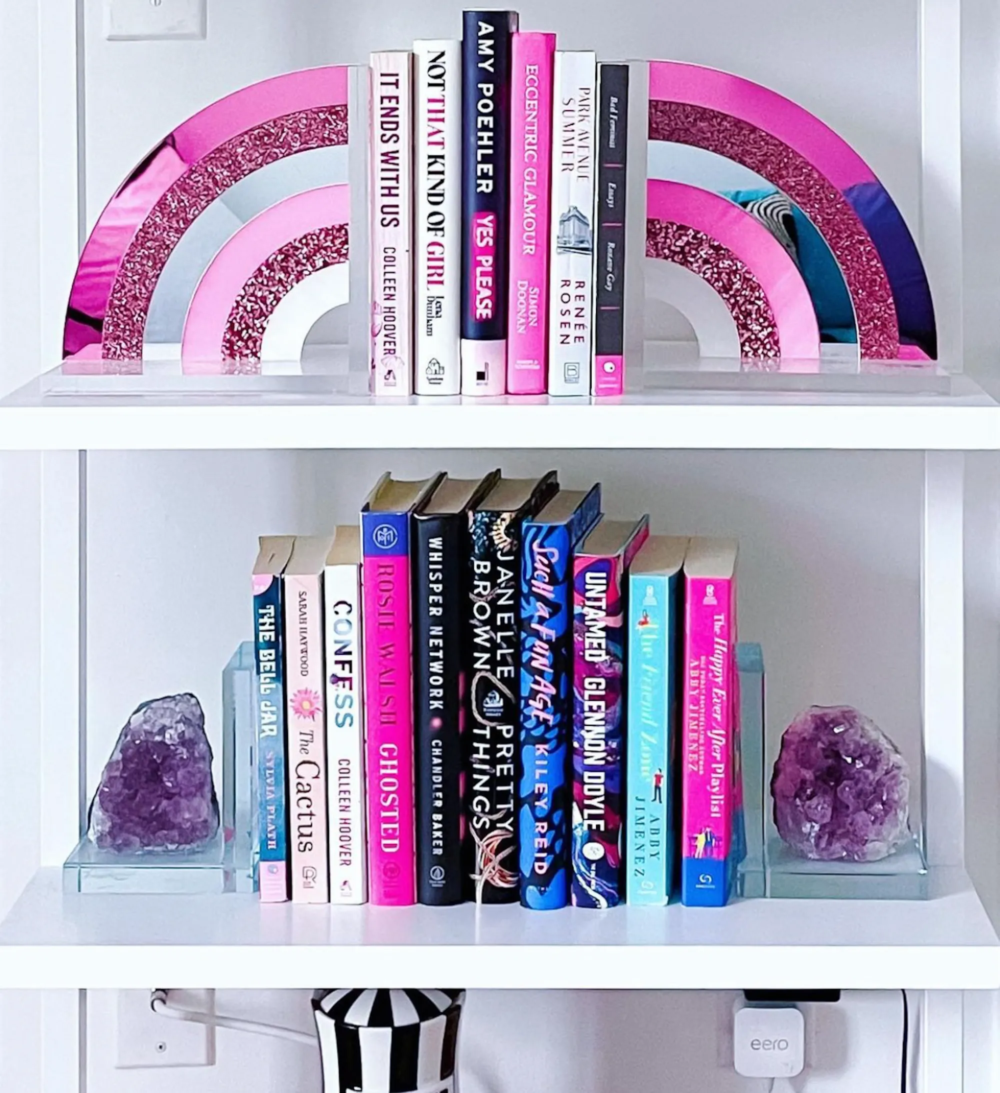 Acrylic Pink Rainbow Bookends