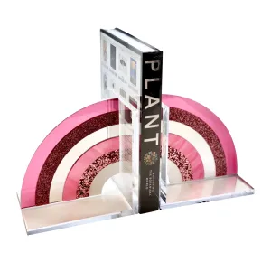 Acrylic Pink Rainbow Bookends