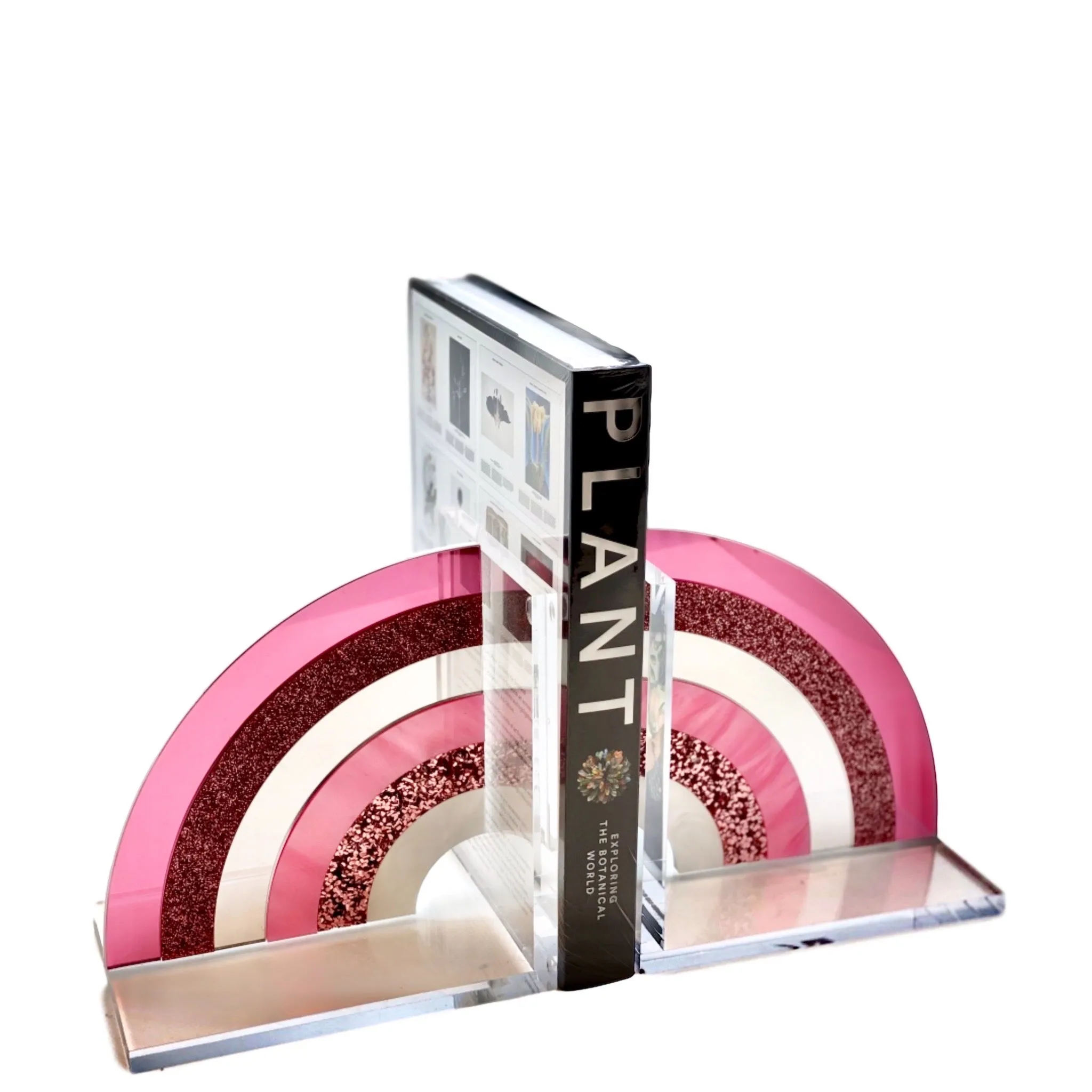 Acrylic Pink Rainbow Bookends