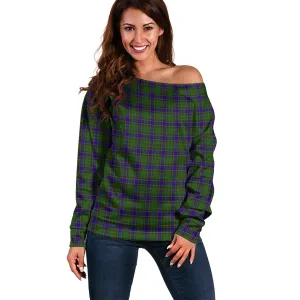 Adam Tartan Off Shoulder Women Sweater