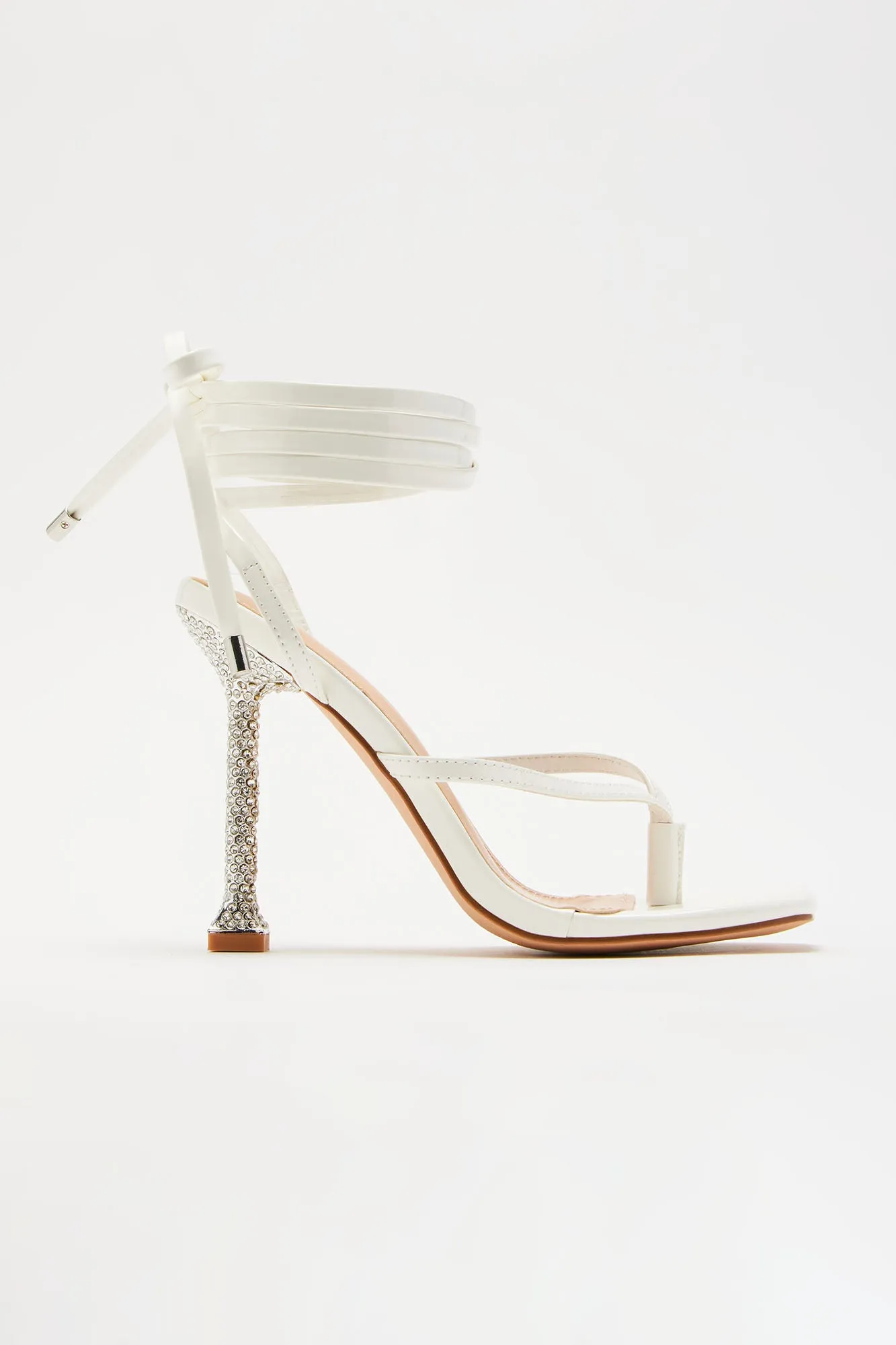 Analise Wrap Up Heeled Sandals - White