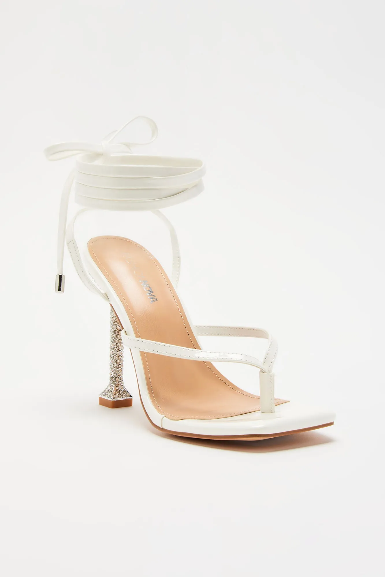 Analise Wrap Up Heeled Sandals - White