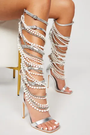 Another Status Strappy Heeled Sandals - Silver