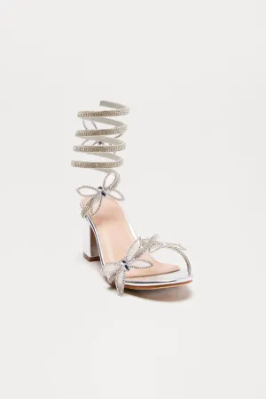 Argentina Rhinestone Heels - Silver