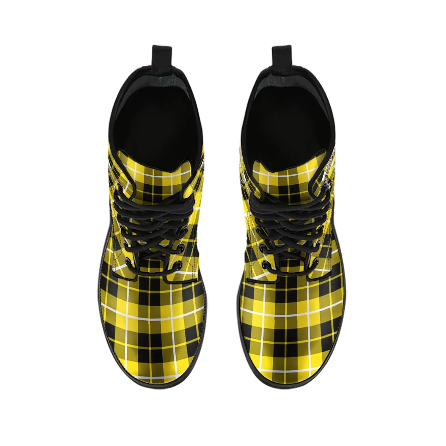 Barclay Dress Modern Tartan Leather Boots with Family Crest