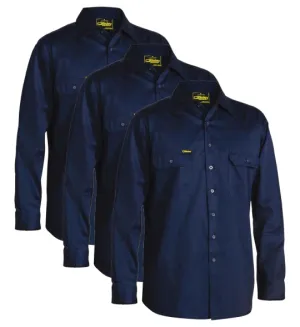 Bisley Cool Lightweight Drill Shirt - Long Sleeve BS6893-1 (Pack of 3)