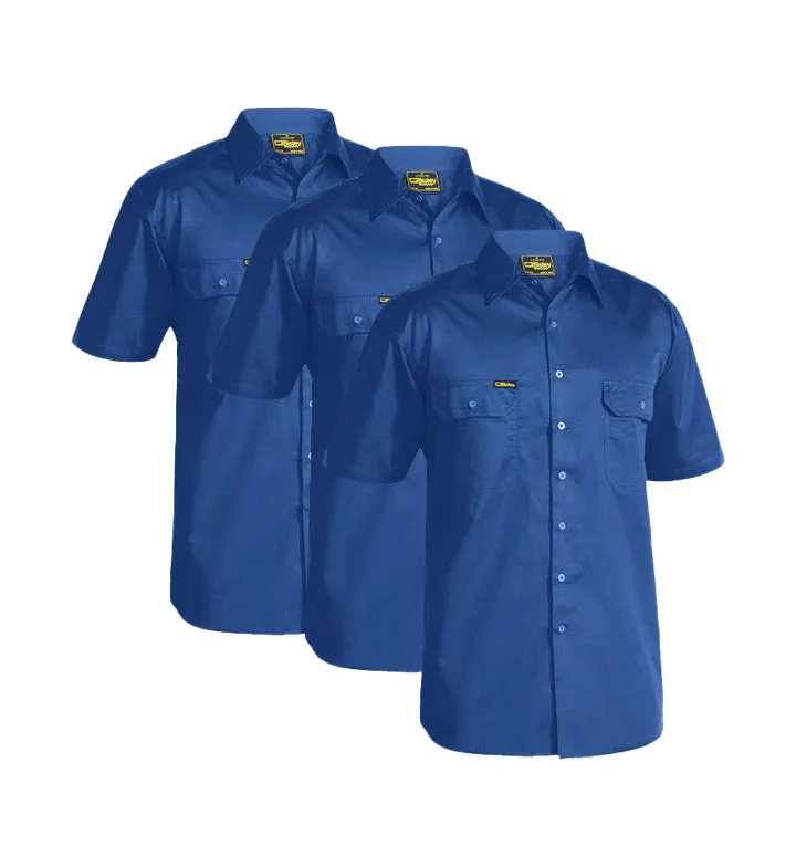 Bisley Cool Lightweight Drill Shirt Short Sleeve BS1893-1 (Pack of 3)