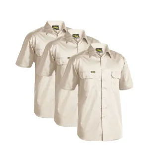 Bisley Cool Lightweight Drill Shirt Short Sleeve BS1893-1 (Pack of 3)