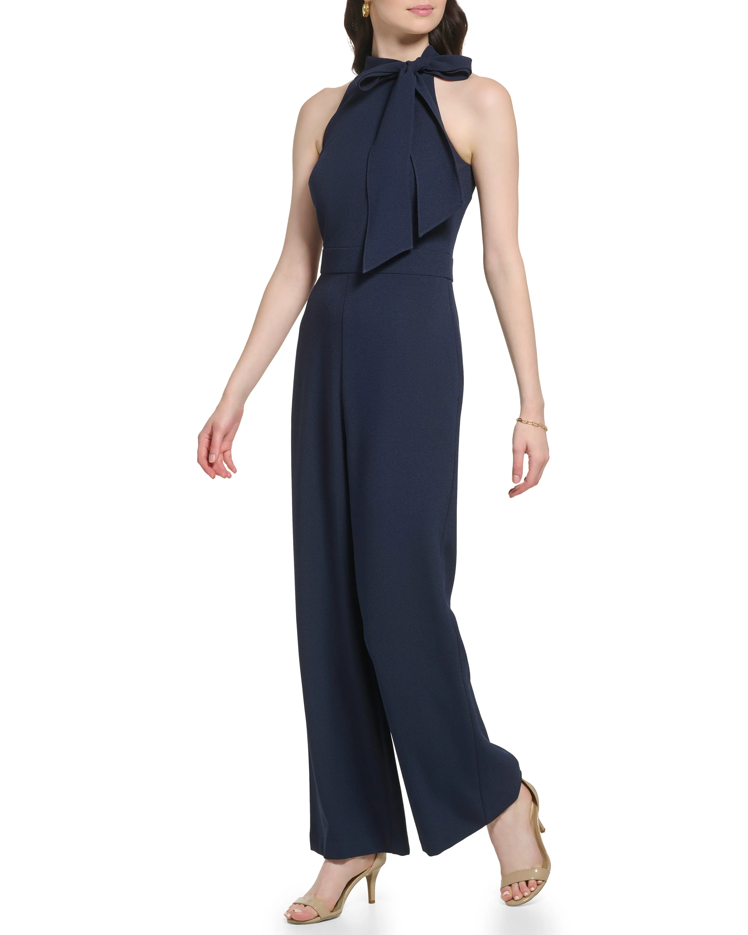 Bow-Neck Halter Jumpsuit