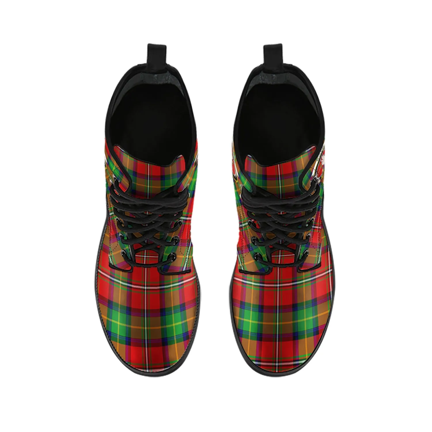 Boyd Tartan Leather Boots with Family Crest