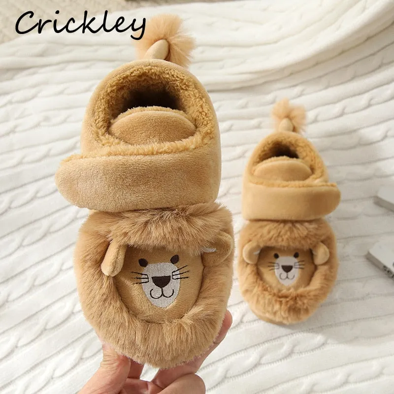 Childrens Lion Slippers for Boys and Girls