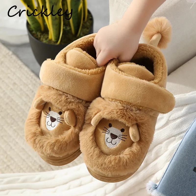 Childrens Lion Slippers for Boys and Girls