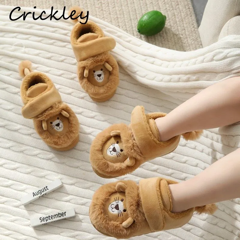 Childrens Lion Slippers for Boys and Girls