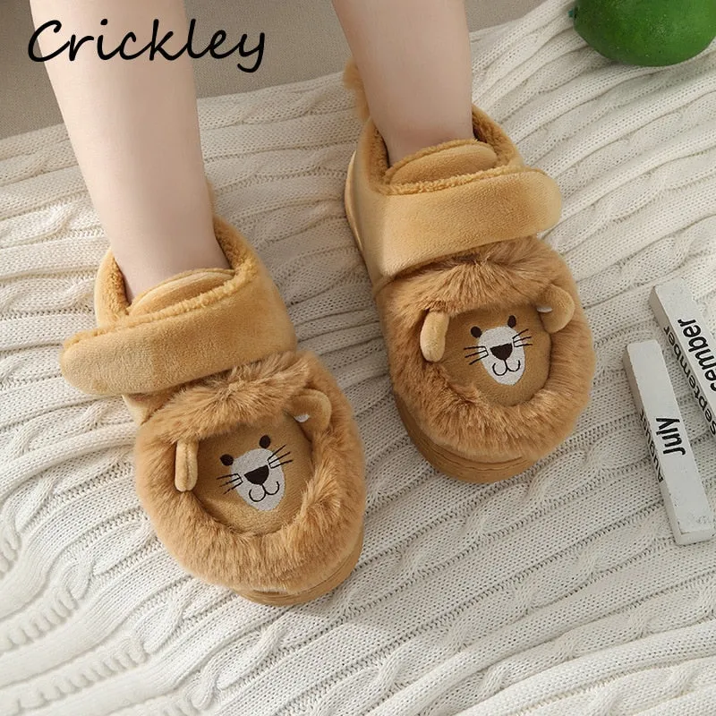 Childrens Lion Slippers for Boys and Girls