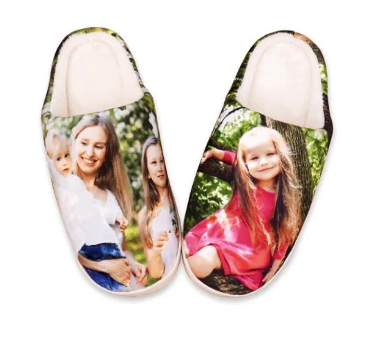 Custom Photo Slippers - Personalized Slippers Gift - Home Shoes for your Company, Event or Wedding - Custom Slides Design Your Own Flipflops