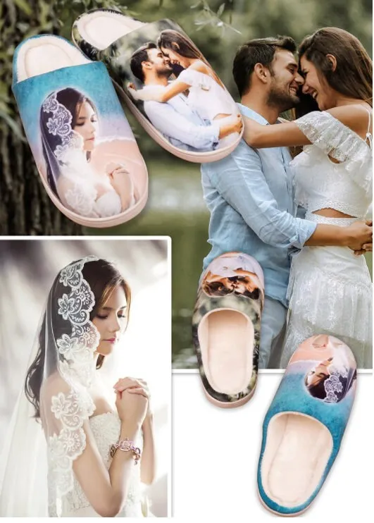 Custom Photo Slippers - Personalized Slippers Gift - Home Shoes for your Company, Event or Wedding - Custom Slides Design Your Own Flipflops