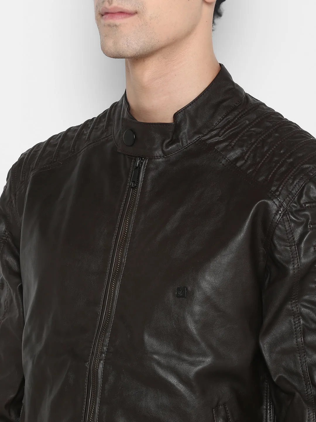 Dark Brown Solid Windcheater