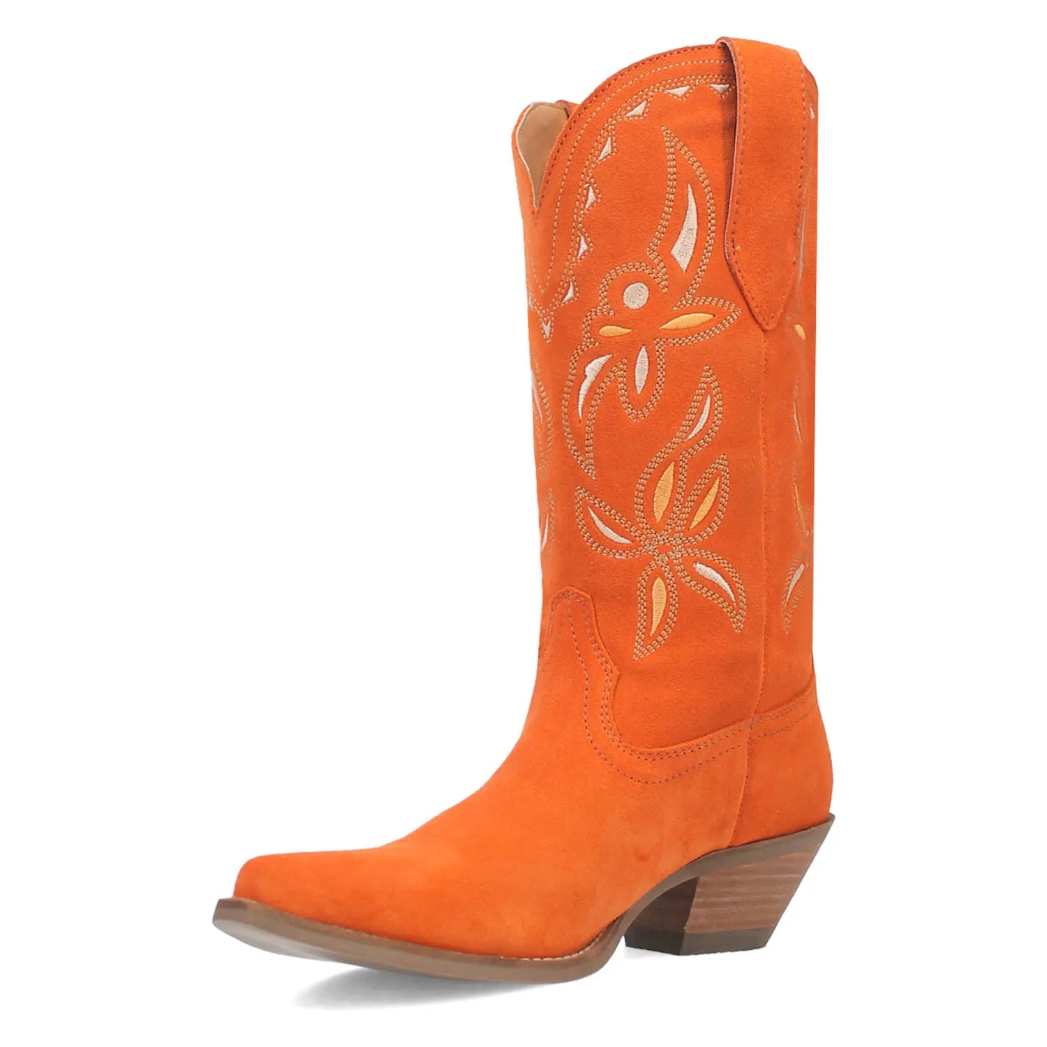 Dingo Womens Sabana Orange Suede Cowboy Boots