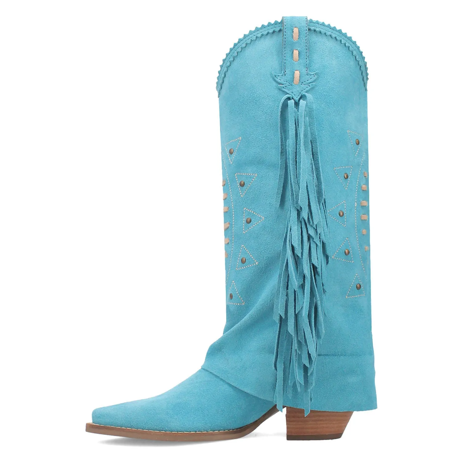 Dingo Womens Spirit Trail Blue Suede Cowboy Boots