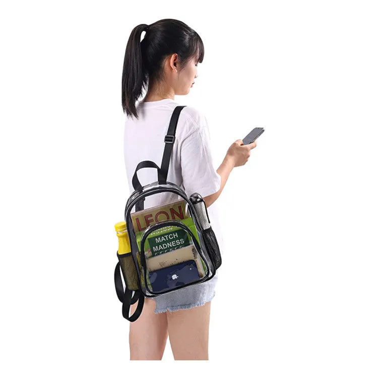 DUNNMALL In Stock  New Men's and Women's Mini Backpack Outdoor Fashion Sports PVC Transparent Small Bookbag Printable