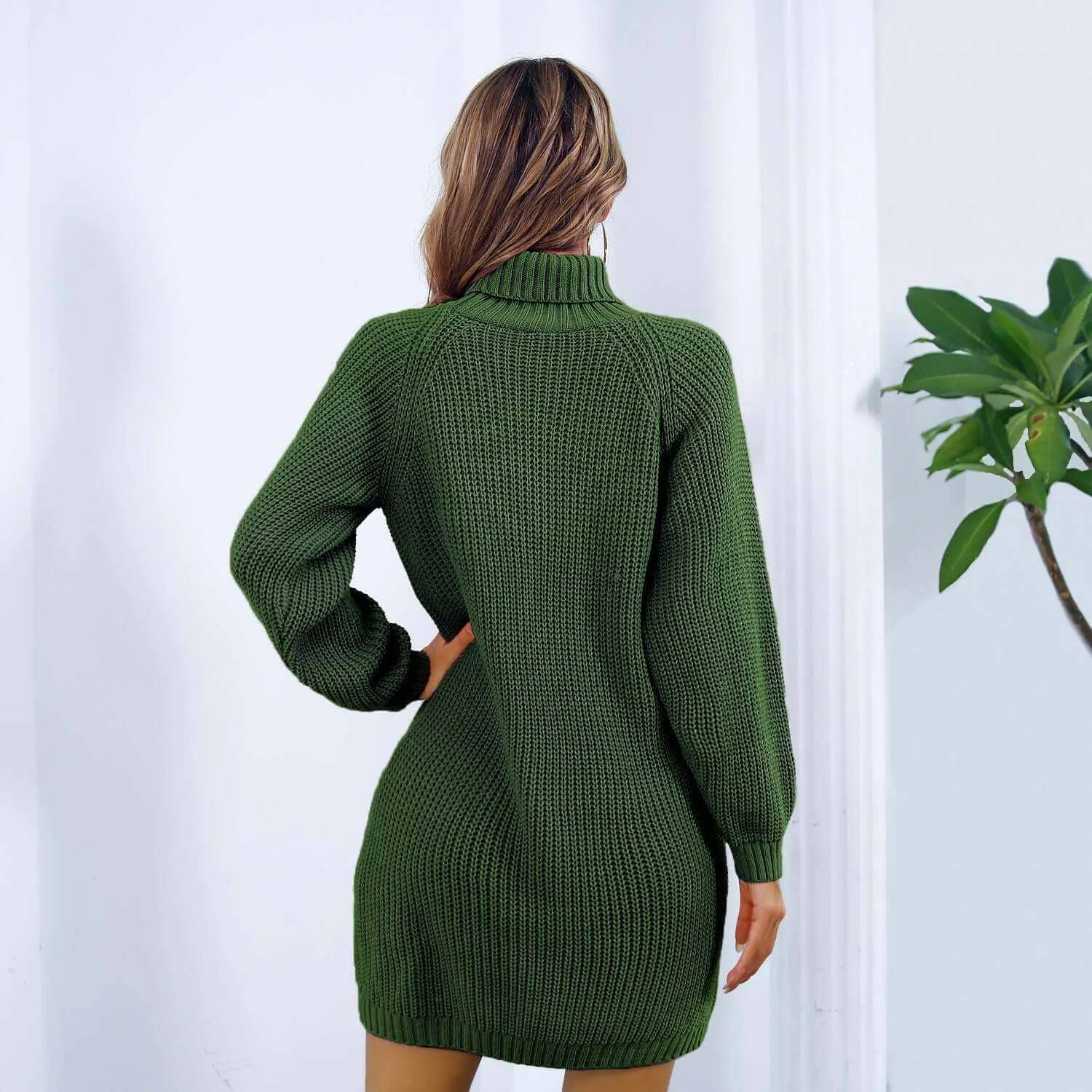 Glow Chic's Long Sweater Dress With Button Design