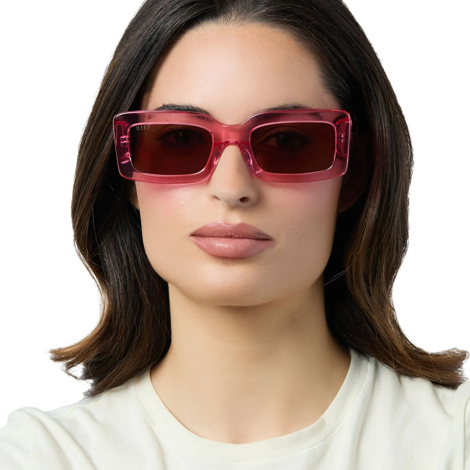 INDY - CANDY PINK CRYSTAL   BROWN SUNGLASSES