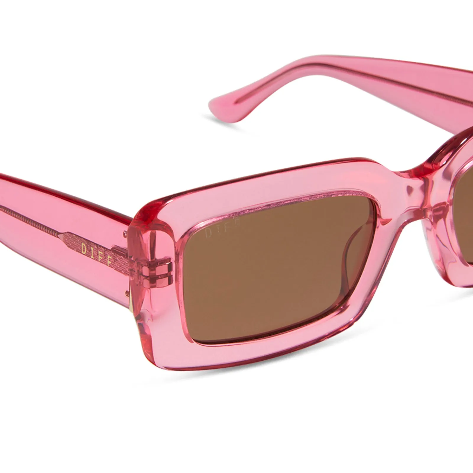 INDY - CANDY PINK CRYSTAL   BROWN SUNGLASSES