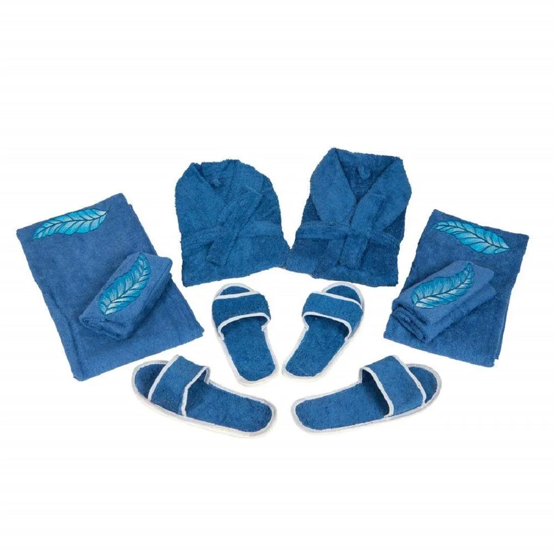 Kuber Industries Cotton 10 Piece Bathrobe Set - Blue