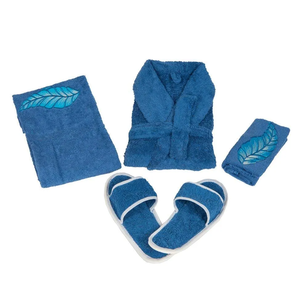 Kuber Industries Cotton 10 Piece Bathrobe Set - Blue