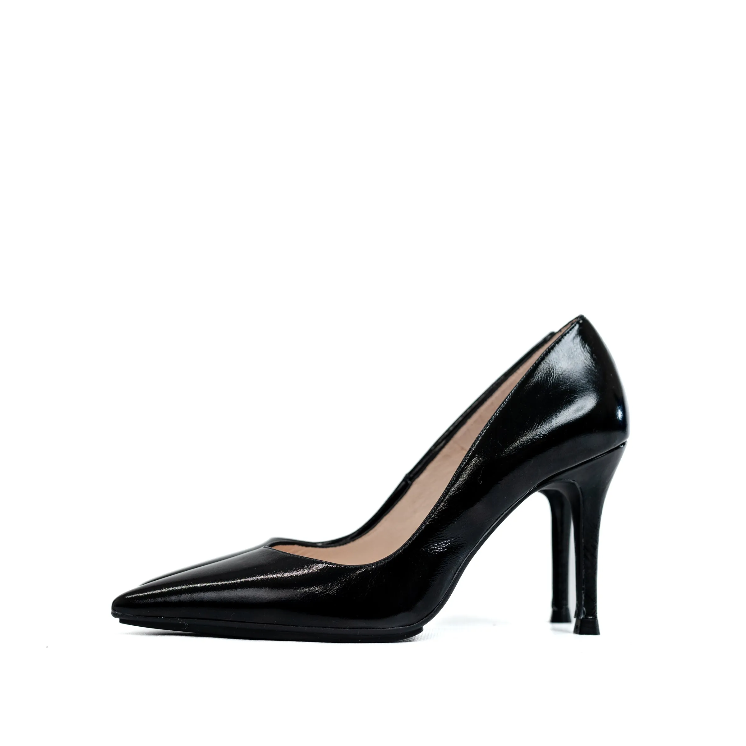 LODI Black Leather Court Shoe