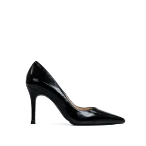 LODI Black Leather Court Shoe