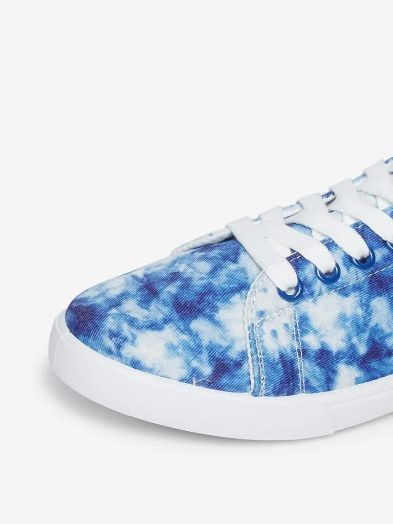 LUNA BLU Indigo Tie-Dye Pattern Sneakers