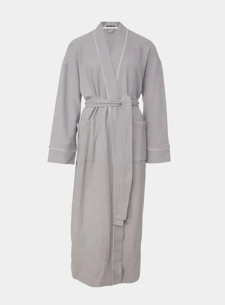 Luxury Suite Waffle Robe in Grey