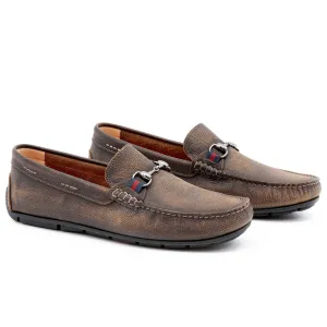 Martin Dingman Bermuda Pebble-Grain Horse Bit Loafer