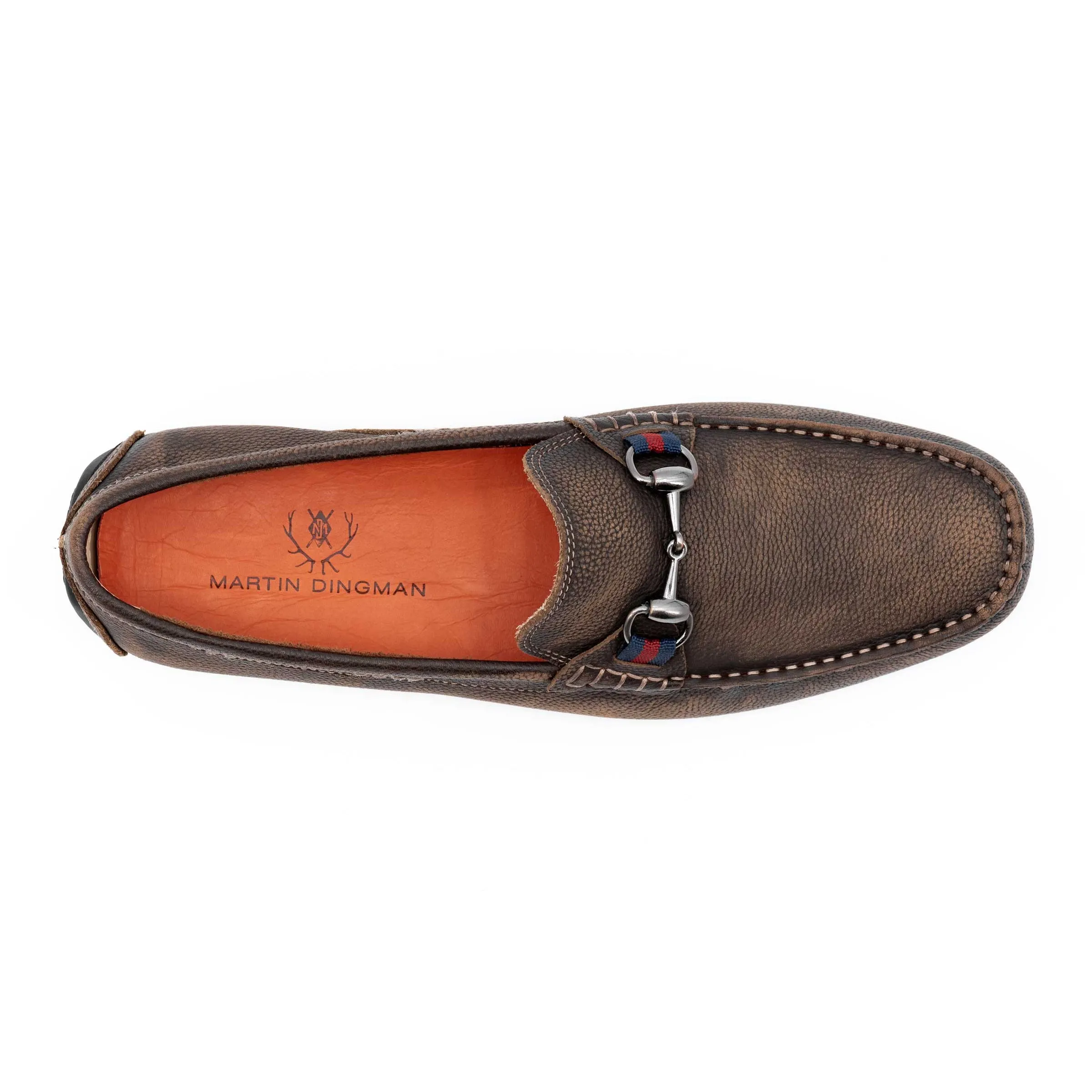 Martin Dingman Bermuda Pebble-Grain Horse Bit Loafer