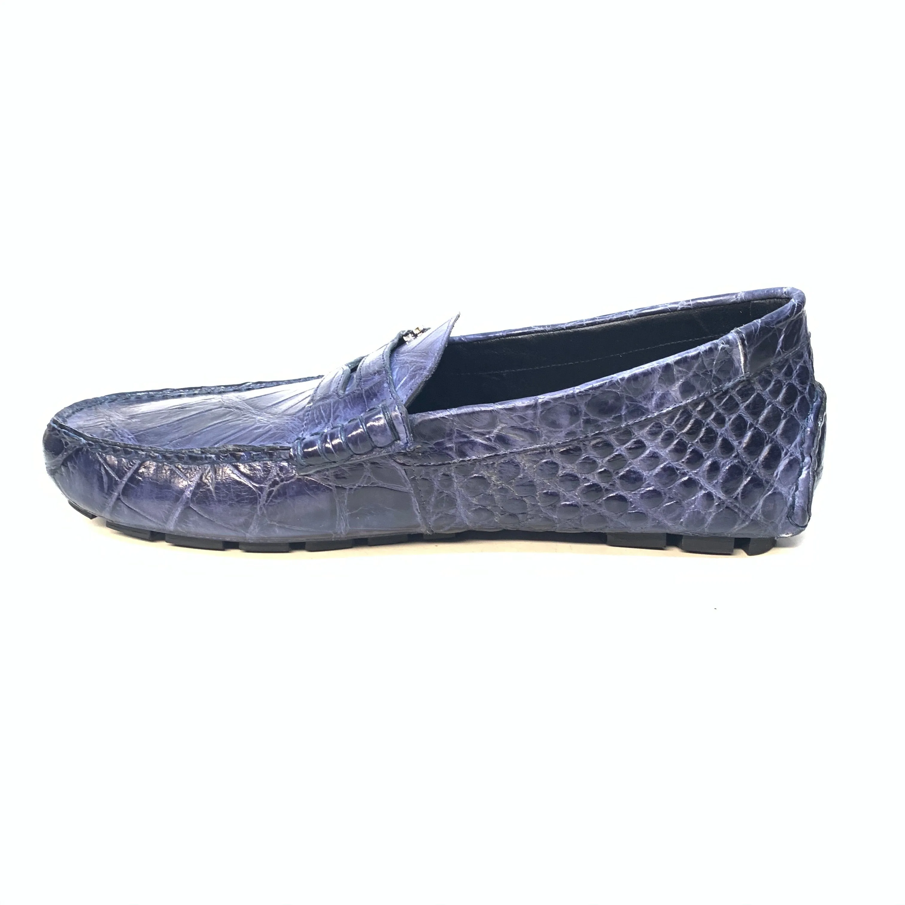 Mauri 3128 Wonder Blue Ercole Alligator Driving Loafers