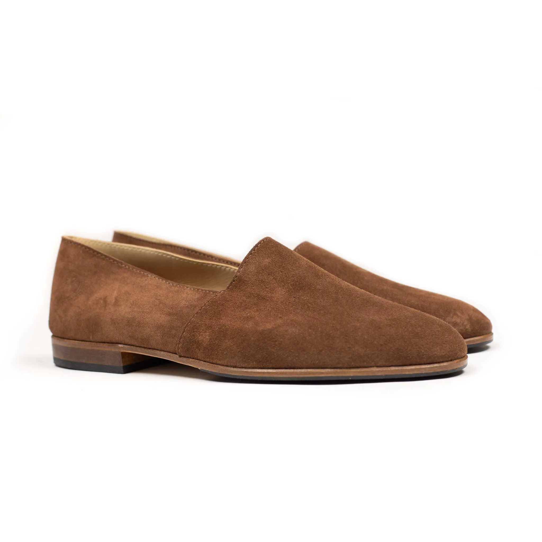 Maury slippers in rust calf suede