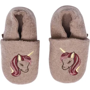 MELTON Wool Slippers Unicorn Fawn