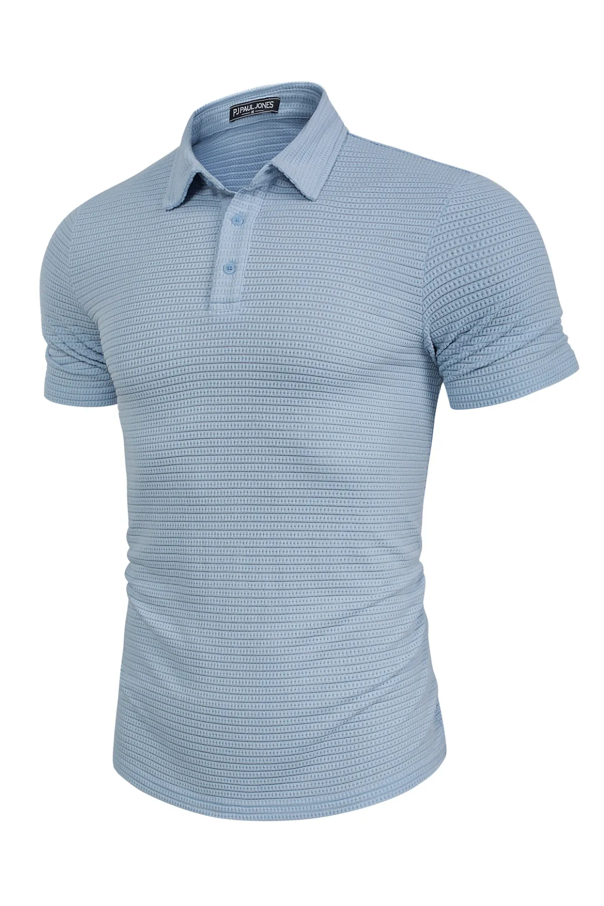 Men's Knit Polo Shirts Short Sleeve Casual Button Up Shirts Solid Collared Golf Shirts Tops