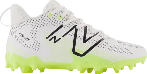 New Balance FreezeLX v4 Big Kid 'White Hi-Lite' Cleats, white