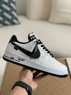 Nike x Louis Vuitton LV Air Force 1 Trainer White Black Sneakers