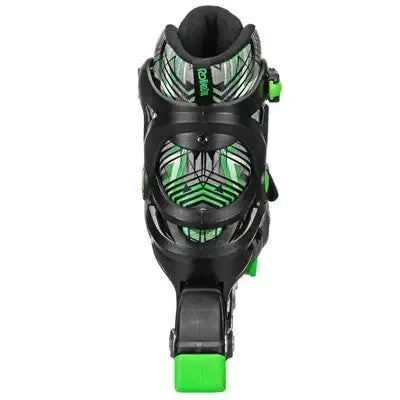 Open Box - Roller Derby Stryde Lighted Boy Adjustable Inline Skate Black/Green S