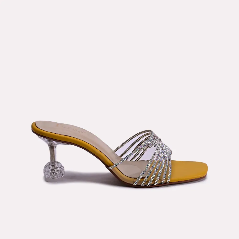 Sally Yellow Heel Slippers 0412383