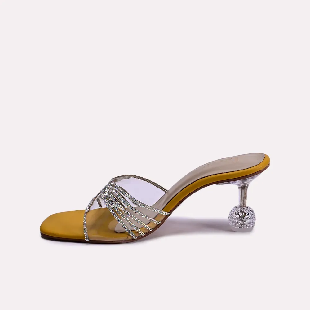 Sally Yellow Heel Slippers 0412383