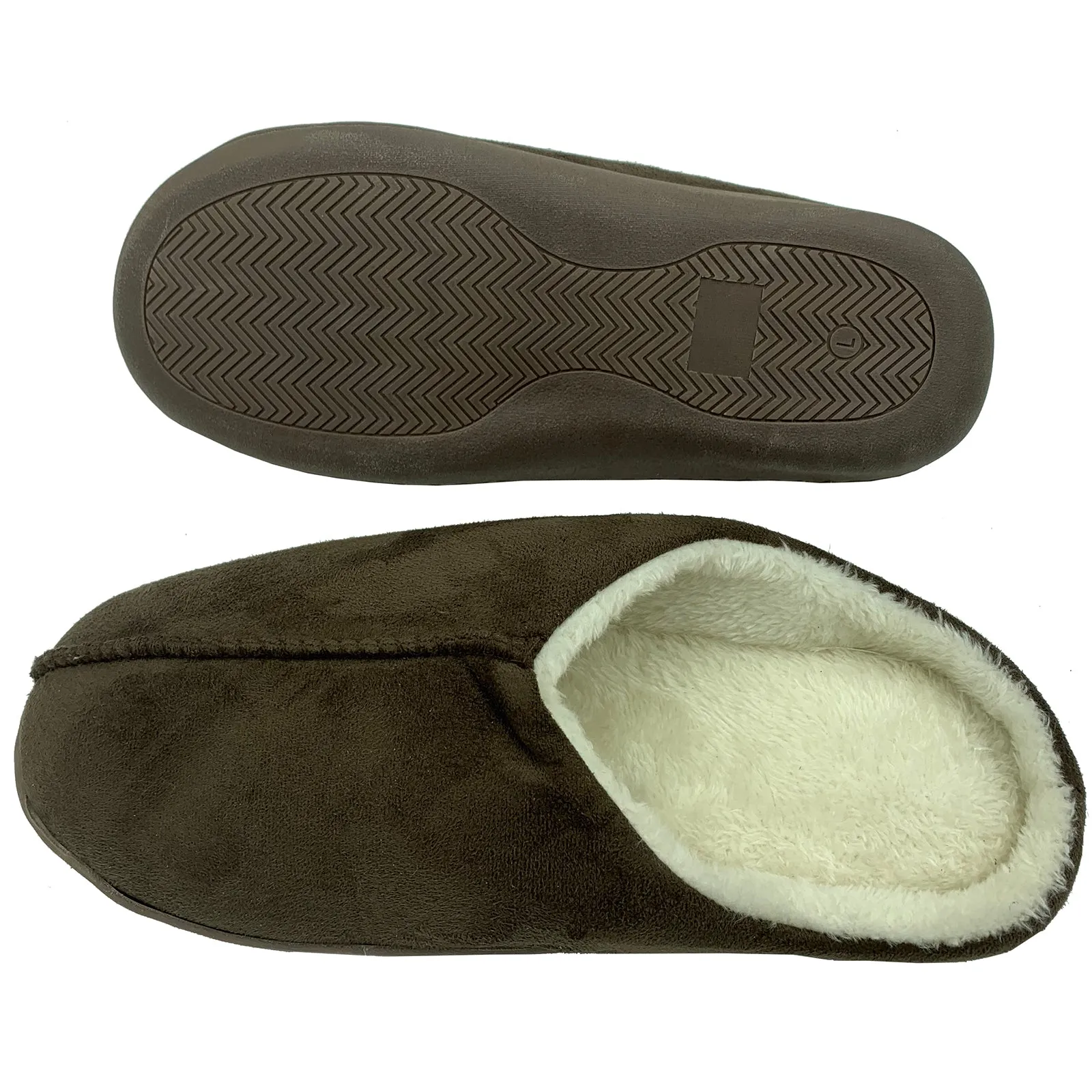 Serenis Men's Memory Foam Slippers, Brown- Medium (8-9)