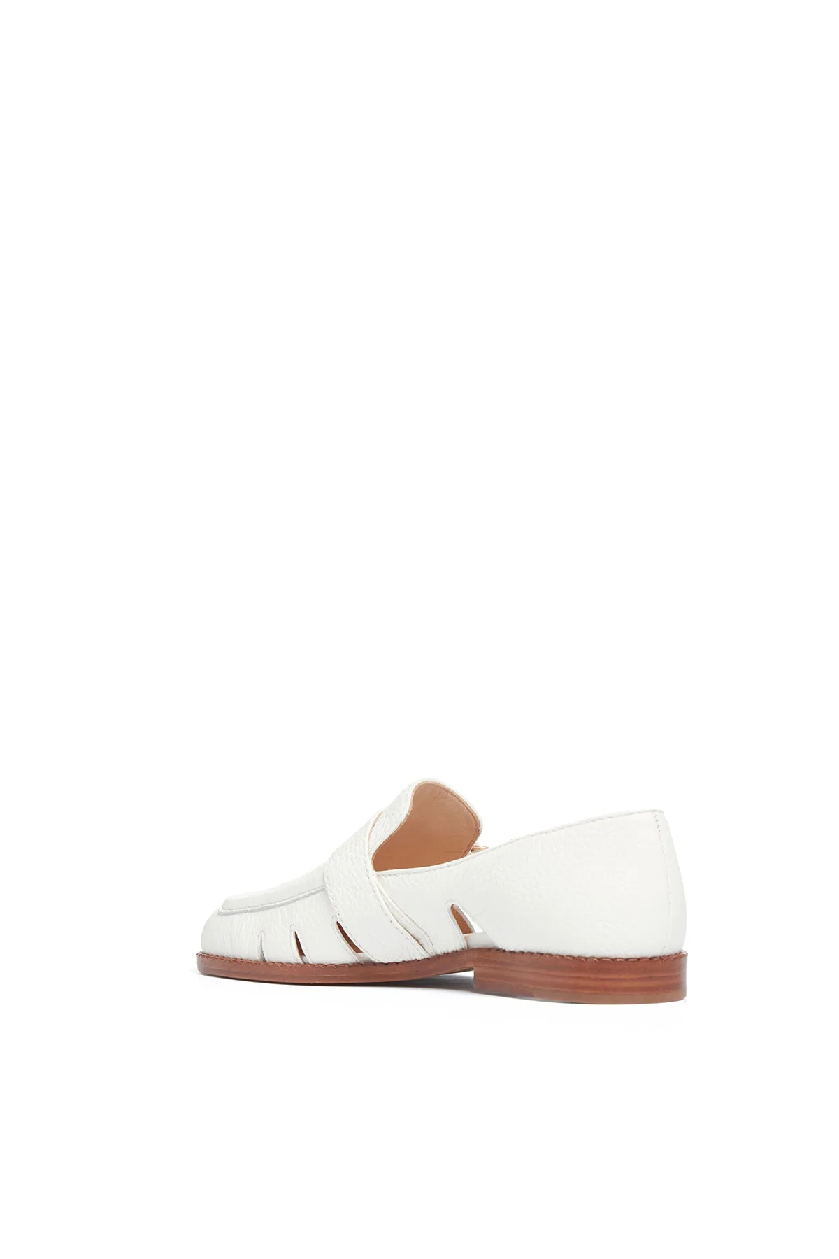 Simon Loafer in Cream Textured Leather