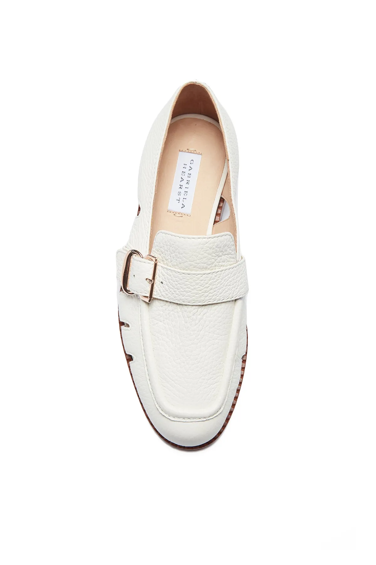 Simon Loafer in Cream Textured Leather