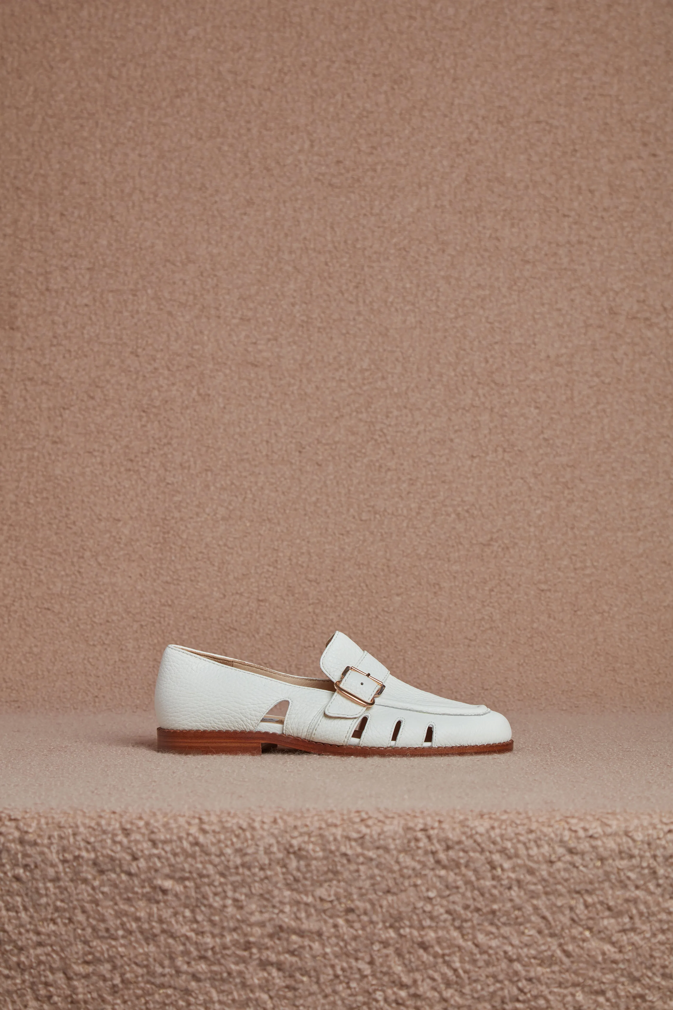 Simon Loafer in Cream Textured Leather