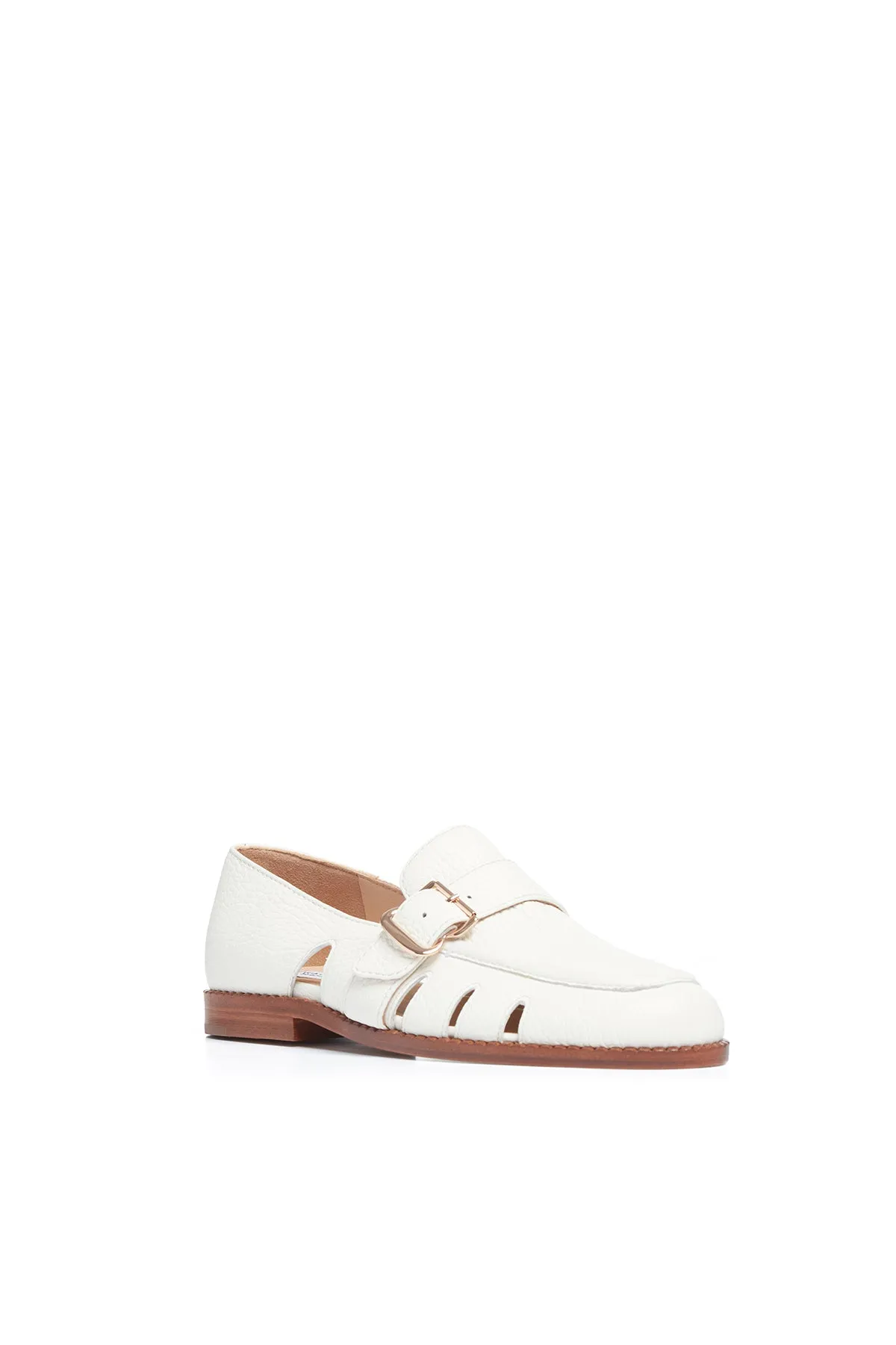 Simon Loafer in Cream Textured Leather